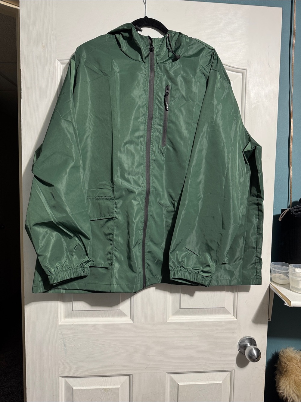 Avoogue Raincoat 3XL | Green Waterproof Windproof Packable Rain Jacket NWT FLAW